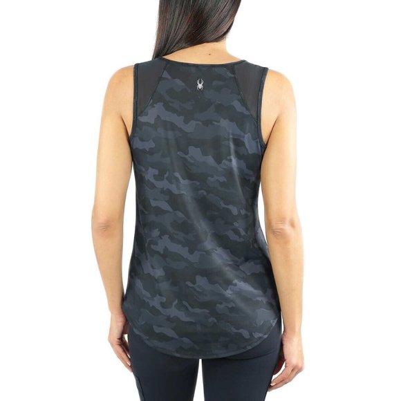 NWT Spyder Active Womens Lightweight Tank Top Black Camouflage Size M $40 ZZ042 - Picture 2 of 2